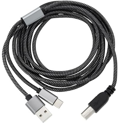 EMSea 2in1 USB C to USB B Printer Cable Compatible with acBook Pro Compatible with HP Compatible with Canon Compatible with Brother Compatible with Samsung