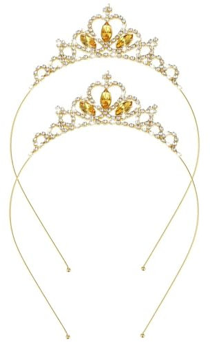 2 Stück Silber Prinzessin Krone Kristall Schärpe Tiara Strass Stirnband Haarschmuck für Geburtstag Weihnachten Dekoration Frauen Mädchen Braut Hochzeit Haarbänder Schmuck