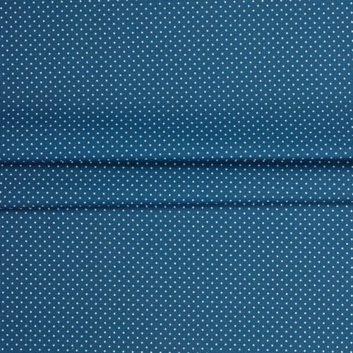 Beschichtete Baumwolle PETIT DOTS by Poppy – Zuschnitte & Meterware – 90% Baumwolle, 10% Polyacryl – ca. 150 cm breit – für Tischdecken, Taschen und Nähprojekte (Blue)