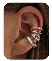 CASSIECA 3Pcs Ear Cuff für Damen Ohrclips Damen Ohne Ohrlöcher Gold Silber | Ohrclips Ohrmanschette Fake Ohrringe Fakepircings Ohr Earcuffs 14K Gold Clip Ohrringe Non Piercing Fake Ohrklemme