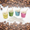 Bioaiks Lot de 200 gobelets en carton pour expresso, avec bâtonnets en bouleau pour mélanger, 75 ml, (multicolore)