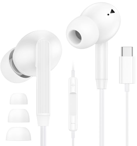 USB C Headphones Wired Earbuds for iPhone 17 16e 15 Pro Max Plus, Type C In-Ear Earphones with Microphone USB C Earphones Wired for Samsung Galaxy s26 S25 Ultra S24 S23FE A17 A16 A26 A35 A36 A55 A56