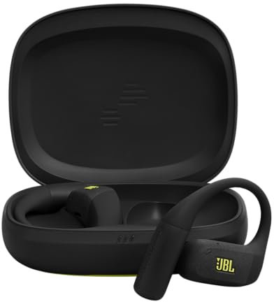 JBL Endurance Zone Auriculares Deportivos inalámbricos Abiertos True Wireless, diseño ergonómico de Gancho, OpenSound, 32 h de autonomía, Resistencia IP68, Google Finder, Negro/Verde