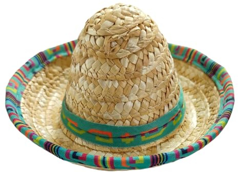 Generico Sombrero-hattar | Traditionell mexikansk flätad halmhatt, dekorativt brett brätte för barn och djur