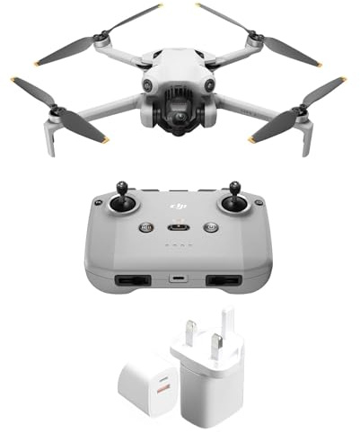 DJI Mini 4 Pro (DJI RC-N2), Folding Mini-Drone with 4K HDR Video Camera for Adults, Under 0.549 lbs/249 g, 34 Mins Flight Time, 20 km Max Video Transmission Distance, Omnidirectional Vision Sensing