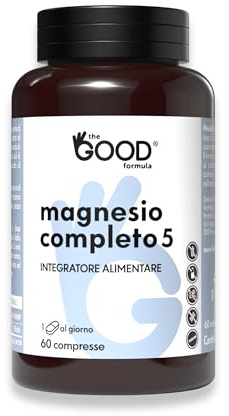 Magnesio Completo 5, Integratore con 5 Forme di Magnesio | The Good Formula | 5 sali di magnesio,formula completa, muscoli, sistema nervoso e ossa, in caso di stress e stanchezza