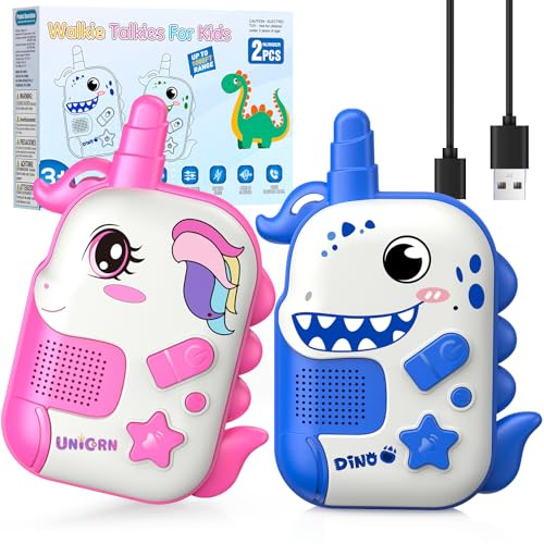 iKidiki Giochi Bambini 3 4 5 6 7 8 Anni, Walkie Talkie Bambini Ricaricabili Regalo Bambino Bambina 3-8 Anni Gioco Bimbo Bimba 3-8 Anni Maschio Walky Talky Giocattoli Bambino Regali di Compleanno
