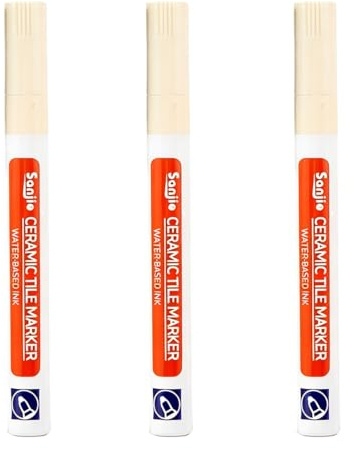 WUY Lechada,Paquete de 3 marcadores de lechada de color beige, para reparar líneas de lechada en azulejos, paredes y pisos.
