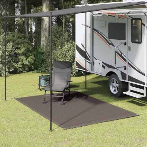 Tältmatta 250 x 300 cm antracit, slitstark utomhus campingmatta av HDPE, ventilerande tältunderlag för husvagnar och terrass, robust och väderbeständig