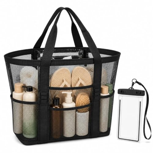 Strandtasche XXL Badetasche Sandspielzeug Tasche - Netztasche Duschtasche