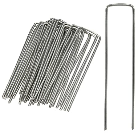 500er Set Bodenanker, Rostbeständig, Angeschrägte Enden, Zum Einschlagen, 15 cm lang, Verzinkter Stahl, Erdanker, Silber