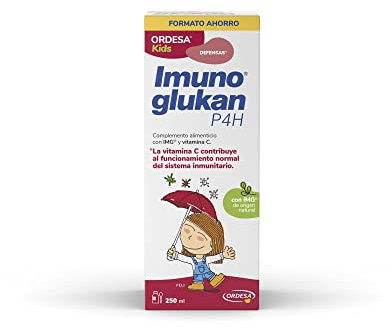 Imunoglukan P4H Jarabe 250ml - Complemento Alimenticio con Vitamina C para fortalecer las Defensas de Niños a partir de 3 años y Adultos