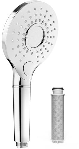 Rainsworth Soffione Doccia con Filtro, Doccino per Doccia Anticalcare, 3 Funzioni Soffione Doccia Alta Pressione Doccino Anticalcare, Ammorbidire l'Acqua Dura, Cromo
