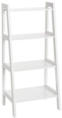 Estantería Escalera de 4 estantes de Madera MDF nórdica Blanca, de 43x31x90 cm - LOLAhome