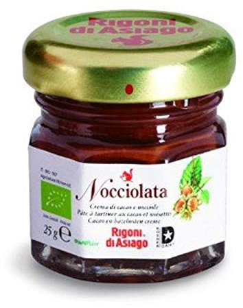 24 MINI VASETTI NOCCIOLATA BIO RIGONI ASIAGO CREMA SPALMABILE 25 GR MONODOSE BIO NOCCIOLE