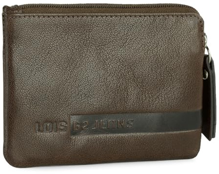 Lois - Schlüsseletui Leder Herren, Schlüsseltasche Mit Münzfach Kompakt Für Den Alltag, Kleines Leder Portemonnaie Mit Schlüsselring Für Münzen Und Wichtige Essentials, Braun