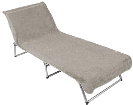 ZOLLNER Handduk för trädgårdsstol, bomull, 75 x 215 cm, beige