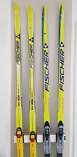 Clipboart ® Langlaufski Skating Ski Wandhalterung 2 Paar Ski Wandhalter Halterung Wandmontage Wandfixierung horizontal vertikal diagonal Holz Clipboard