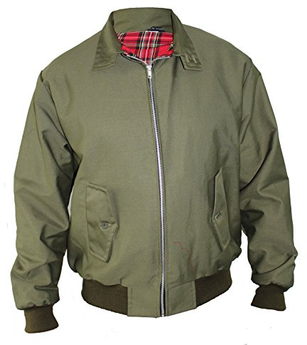 Chaqueta Harrington Clásica/Retro/Mod/Para Patineta de SKYTEX UK, 10 Colores, Tallas de XS a 8XL, verde oliva, XS