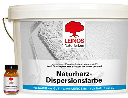LEINOS Set de pintura para pared (10 l, resina natural de emulsión 660 + 100 ml de pigmento concentrado 668.311 ocre Havanna