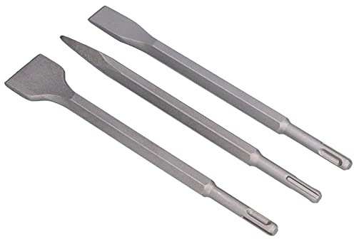 Juego de Cinceles para Taladro Percutor, Juego de Cinceles, Herramienta de Extracción de Hormigón de Alta Dureza, Tamaño Estándar, Resistente a la Torsión para,(SDS PLUS (vástago redondo))