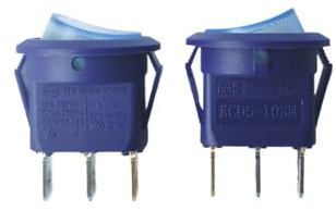13 A 250 V Ein/Aus Wippschalter Runder Kippschalter mit Kontrollleuchte für Kleingeräte Beleuchtung Transformatoren mit Stromleitung KCD5-103N, Farbe Schwarz 10-Stücke