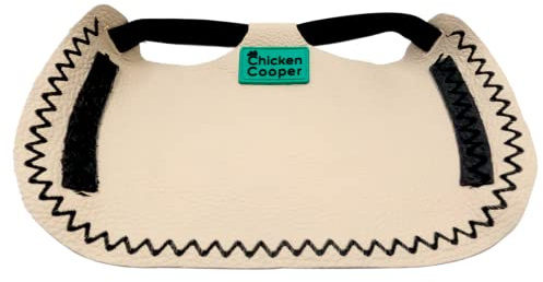 Chicken Cooper Hühnersattel, Hühnerweste, Federschutz, Geflügel Rückenschutz, Echtleder Handgemacht (1, Cremefarben Wellennaht Schwarz, M)