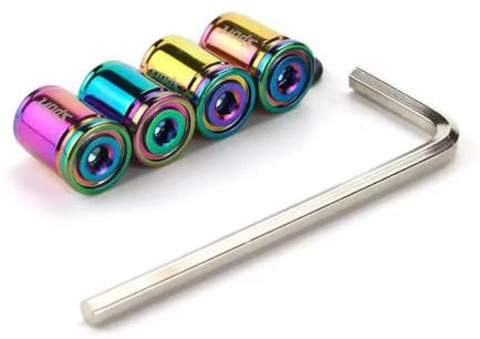Valve Pneu Voiture,4pcs Bouchon Valve Pneu Voiture,Capuchon Antipoussière de Roue de Voiture,Antivol Bouchon Valve Pneu,Couvercle de Valve de Roue avec Clé Hexagonale pour SUV,Vélo,Moto (Couleur)