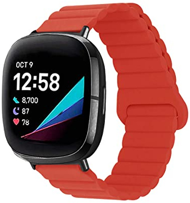 Silikon Armbänder für Fitbit Versa 4/ Versa 3/ Sense/Sense 2 Männer und Frauen Bewegung mit Magnet Armbänder Ersatzband mit Magnet Armbänder Kompatibel mit Fitbit Versa 4/ Versa 3/ Sense/Sense 2 (7)