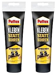 Pattex Montagekleber Kleben statt Bohren, starker Kraftkleber für sofortigen Halt, universell einsetzbarer Baukleber, Kleber mit hoher Endfestigkeit, 2 x 250g