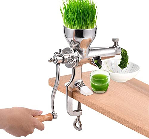 Exprimidor Manual portátil de Hierba de Trigo de Acero Inoxidable, Extractor de Hierba de Trigo Resistente con Ventosa de vacío, Herramienta de Cocina de Bricolaje para Verduras de