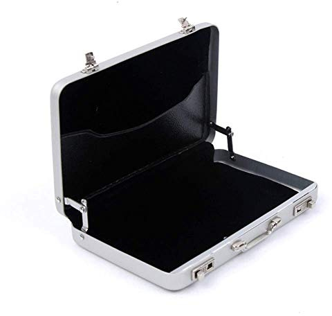 (Silber) Professionelle Mini-Koffer Design Brieftasche mit Visitenkartenhalter Aluminium Metall-Kartenetui für Reisen und Arbeit, für Männer & Frauen in mehreren Farben