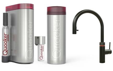 Quooker mit Reservoire PRO3 und CUBE kochend Wasserhahn (Flex, Gunmetal)