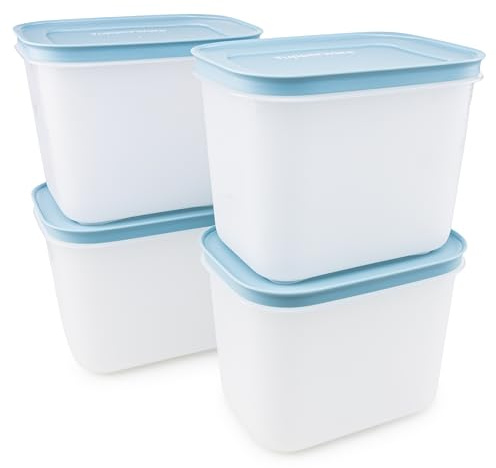 Tupperware Eis-Kristall Gefrierbehälter rauchblau 4x 1,1 L Lebensmittelaufbewahrung für Kühlschrank und Eisfach
