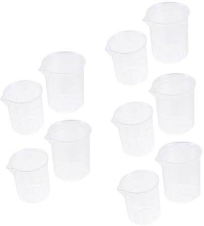 RORPOIR 10 Stück 100 Messbecher verdickter Wasserbecher Tassenmaß in ml Becher aus Polypropylen Labore Messglas Wassergläser Trink Gläser Probenbecher verdicken Becherglas Epoxidharz Weiß