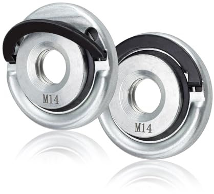 FINELYCR 2 Pièces Ecrou de Serrage Rapide, Ecrou de Serrage Rapide M14, Remplacement de la Meule Sans Outils, Compatible avec les Accessoires pour Meuleuses D'angle à Interface M14