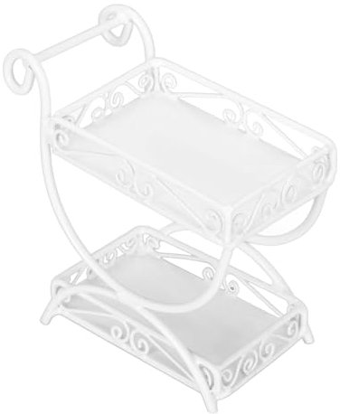 Carro de Flores para Jardín de Casa de Muñecas 1:12, Carro de Jardín en Miniatura, Hermoso, Elegante, de Metal Resistente, Versátil para Casa de Muñecas 1:12 (White)