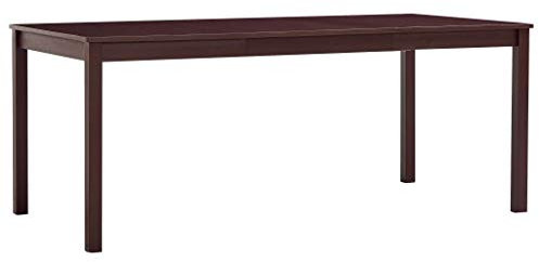 Gecheer Esstisch Küchentisch Sofatisch Beistelltisch 180 × 90 × 73 cm (L × B × H),Couchtisch Kaffeetisch Esszimmertisch aus Kiefernholz fürs Home Office, Wohnzimmer, Arbeitszimmer,Dunkelbraun