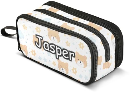 CHIFIGNO Personalisiertes Federmäppchen mit Ihrem Namen, großes Fassungsvermögen, Kinder-Federmäppchen, individuelle Make-up-Tasche, Stifteetui für Mädchen, Jungen, Teenager, Männer und Frauen