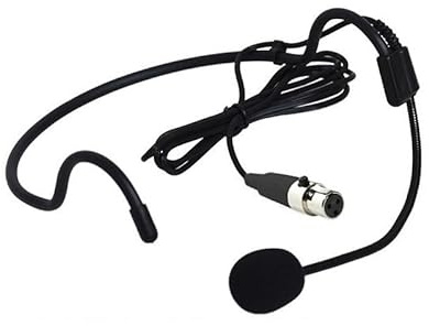 Genérico Micrófono de Diadema Cardioide para Transmisor de Cintura inalámbrico AKG Samson, con Mini Conector XLR de 3 Pines, Color Negro