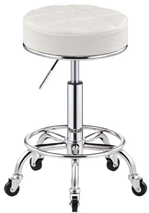 GTOULHH Bar Stühle Bar Stools Verstellbarer, Drehbarer Barhocker, Runder, Rollender Küchenbarhocker Mit Rädern, Barhocker Aus Metall, Barstuhl Aus PU-Leder Barhocker Outdoor