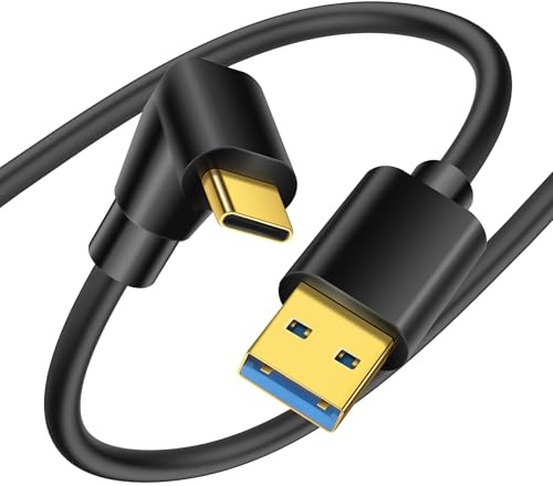 YACSEJAO 90 Grad USB Typ C Kabel USB 3.0 A zu USB C Up & Down Winkel Schnellladekabel Kompatibel mit Notebook, PC, Tablet, Telefon und mehr (0,5M/1,6FT)
