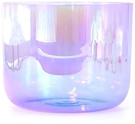 Alchemy Crystal Klangschale, Quarz-Chakra-Schale mit kostenlosem Acryl-Zünder und O-Ring, für Yoga-Meditation und Klangheilung, Klares Lila (Farbe: 8 Zoll G-Note, Größe: 440 Hz)