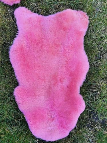 Provellus ECHTE ÖKO LAMMFELL SCHAFFELL ROSA Felle TOP GESCHORENE DICHTE Wolle NEU L - XXL (100-110 cm x 50-60 cm)