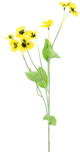artplants.de Künstlicher Zweig Stiefmütterchen YENIA, gelb, 60cm - Kunstblumen Zweig