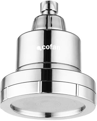 Cofan Rociador de ducha redondo con acabado en acero inoxidable | Filtro de 15 etapas | Cabezal de ducha de alta presión | Rotación 360° | Ahorro de agua | Fácil instalación |