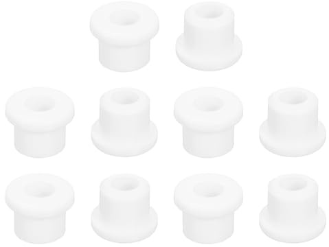 QUARKZMAN 38 Pezzi Occhielli in Gomma 8mm Foro di Perforazione, Passacavi Guarnizione 5mm ID Gommini Passacavo Scrivania Bianco Siliconica per Tappo Organizzare Filo Cablaggio Casa Auto