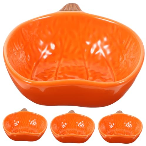 Alipis 4 pièces Bols à Tremper Céramique Forme de Citrouille de Coupelles pour Sauces Condiments et Snacks pour et Repas Automne