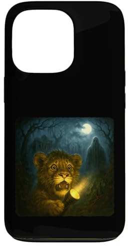 Lion Scary Horror Night Flashlight Halloween Ghost Case for iPhone 13 Pro