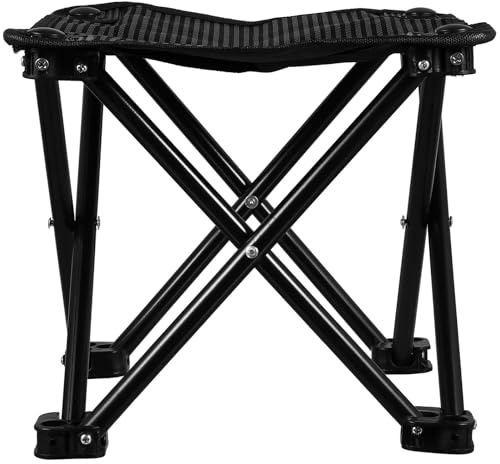BIUDECO Sgabello Pieghevole Spiaggia in Acciaio Inossidabile Leggero con Oxford Resistente Sedia da Esterno Portatile per Pesca Campeggio e Barbecue
